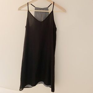 Reversible black gray slip dress